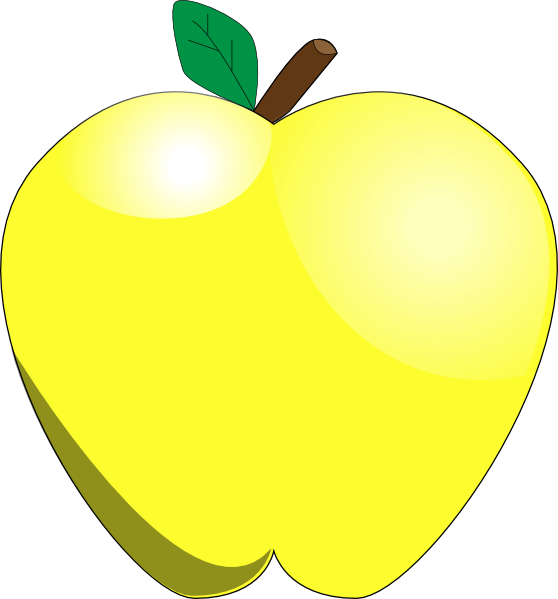 clipart apple yellow