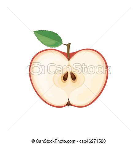 clipart apples half