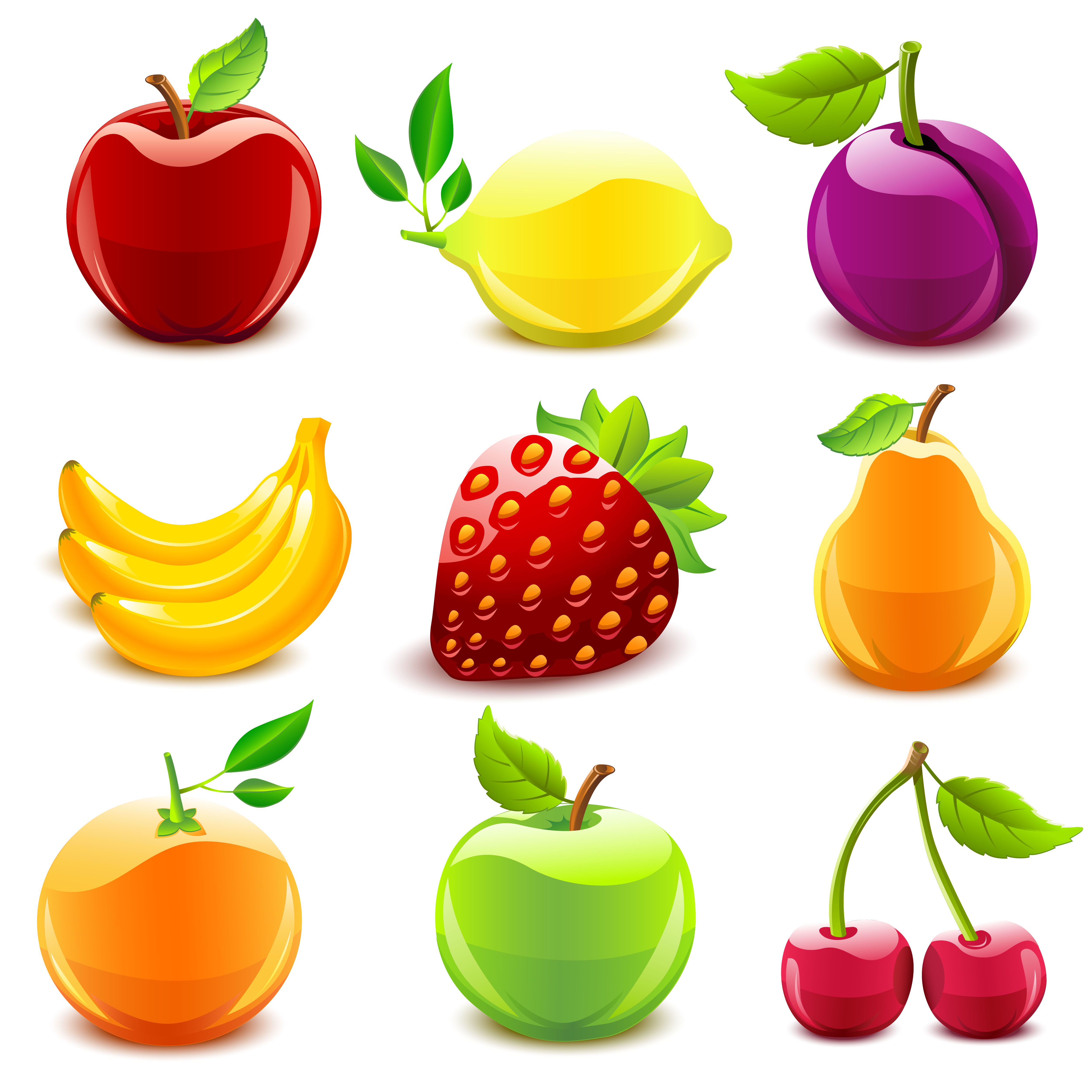 Fruit illustration apples bananas. Mango clipart strawberry banana