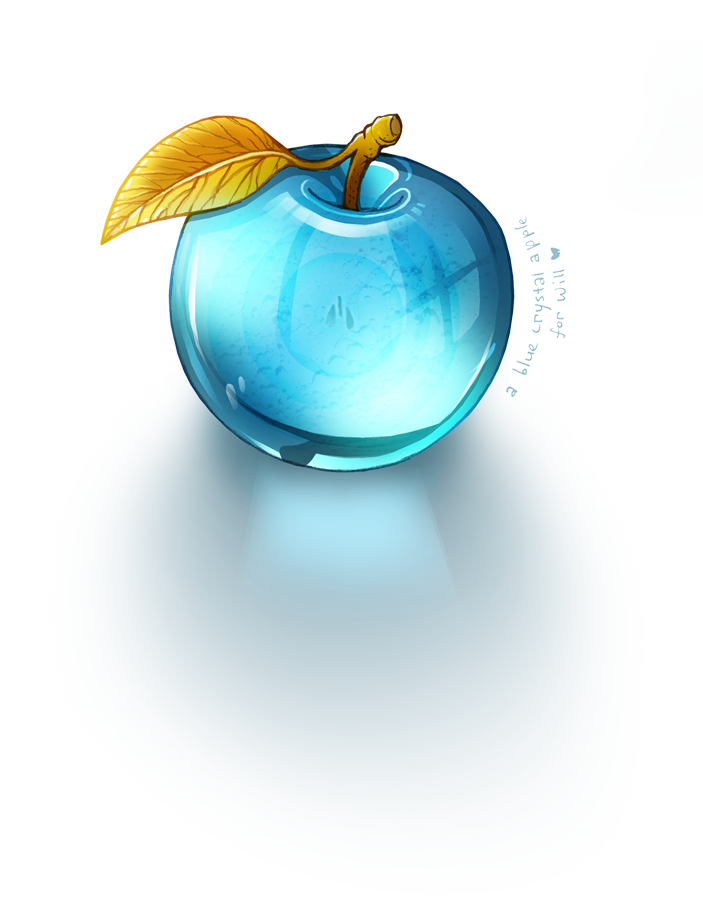 Blue crystal apple by. Clipart apples teal
