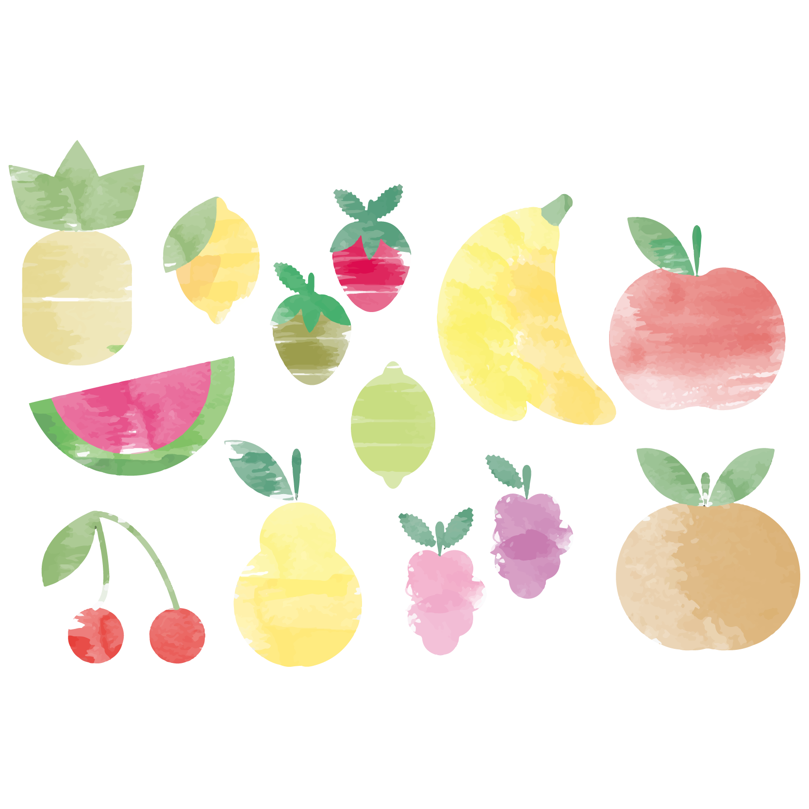clipart apples watercolor