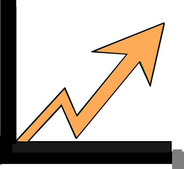 Orange profit outline clip. Clipart arrow increase