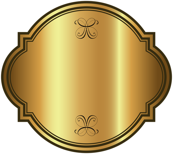 Gold luxury label template. Clipart shield metallic