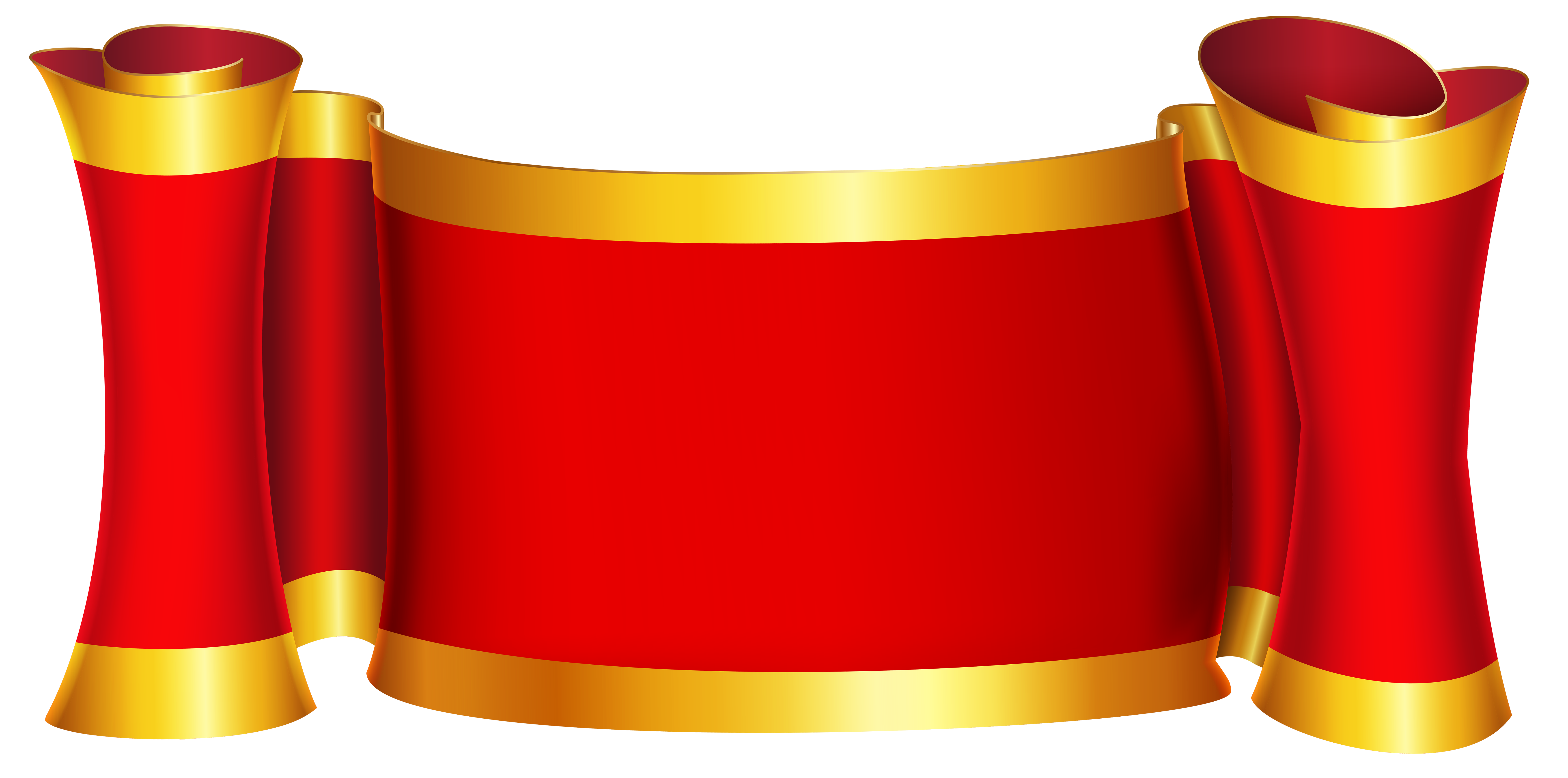 See clipart golden. Red gold banner png