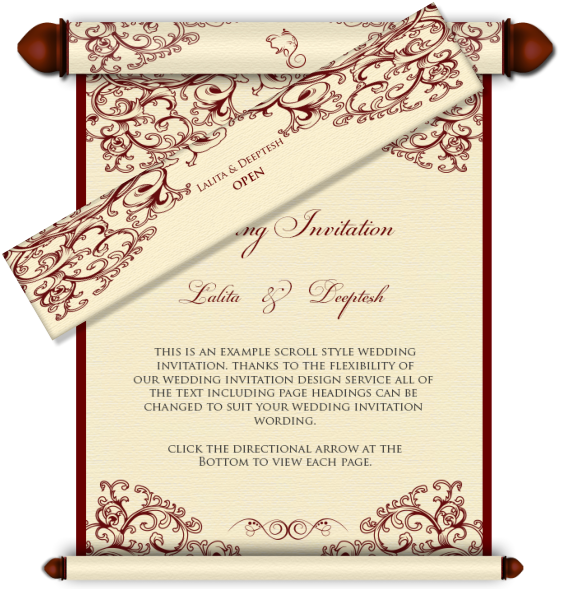 scroll clipart wedding menu