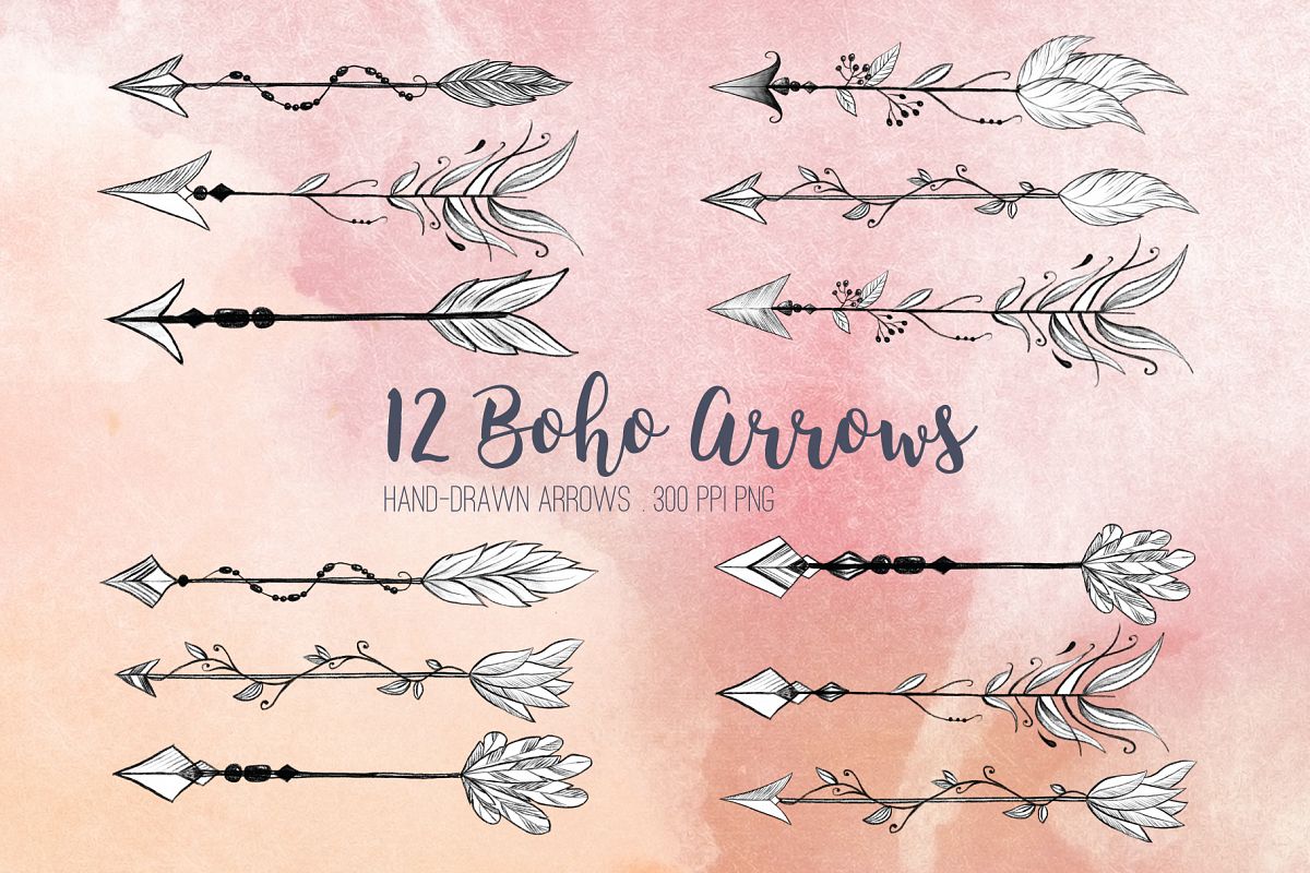 Clip art . Clipart arrows boho