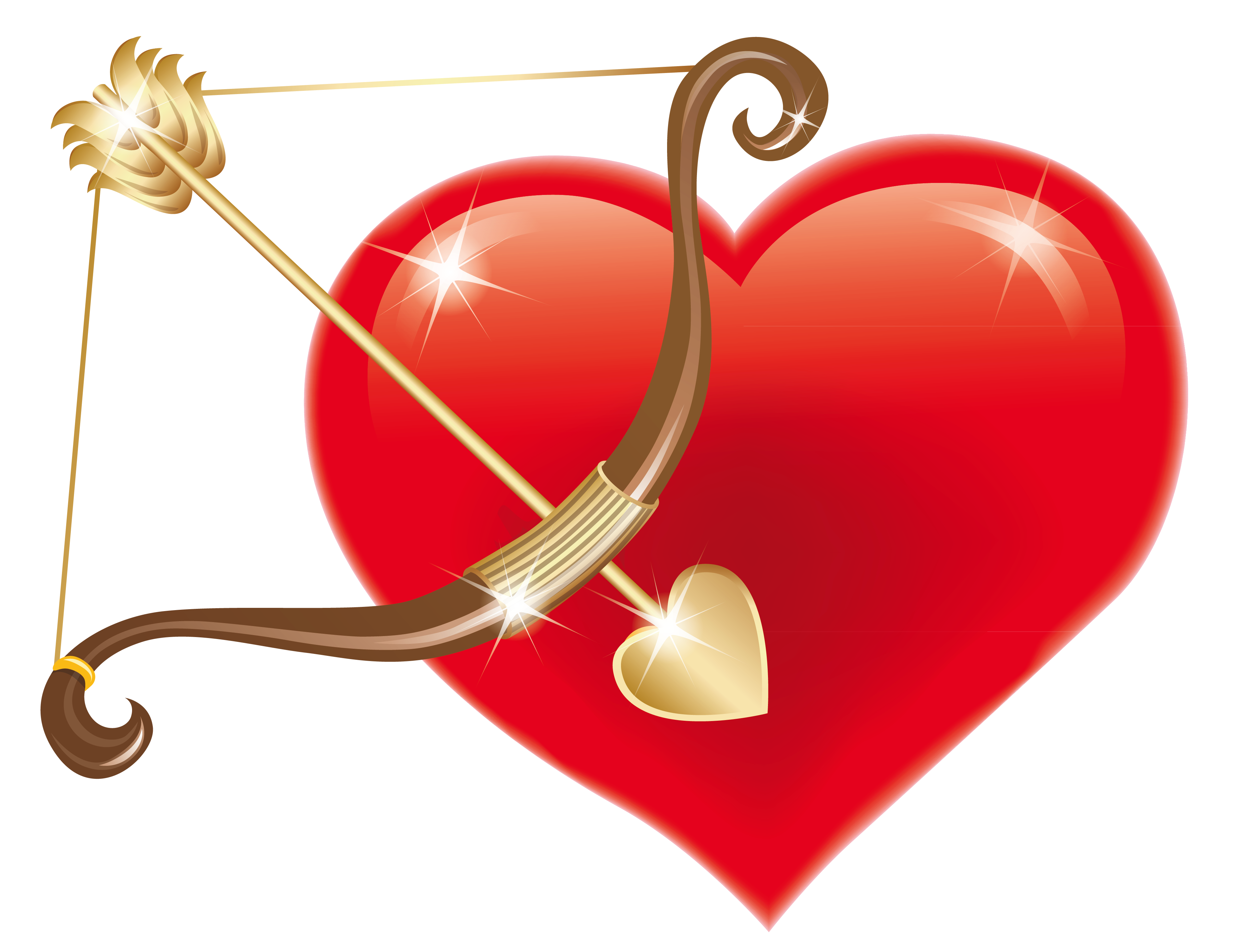 Clipart arrows heart. Red with cupid bow