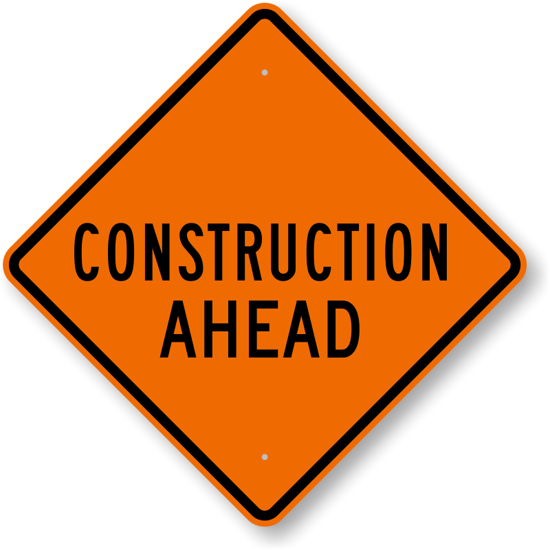 Road construction signs traffic. Highway clipart highway to heaven