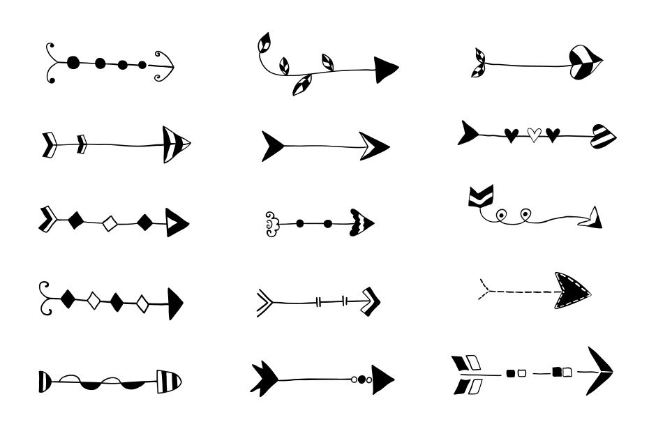 Clipart arrows wedding. Tribal hand drawn doodle