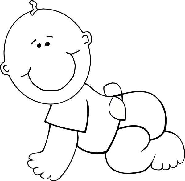 Free printable clip art. Clipart baby black and white