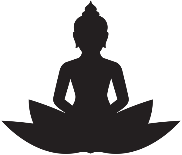 Meditating buddha silhouette png. Hands clipart yoga