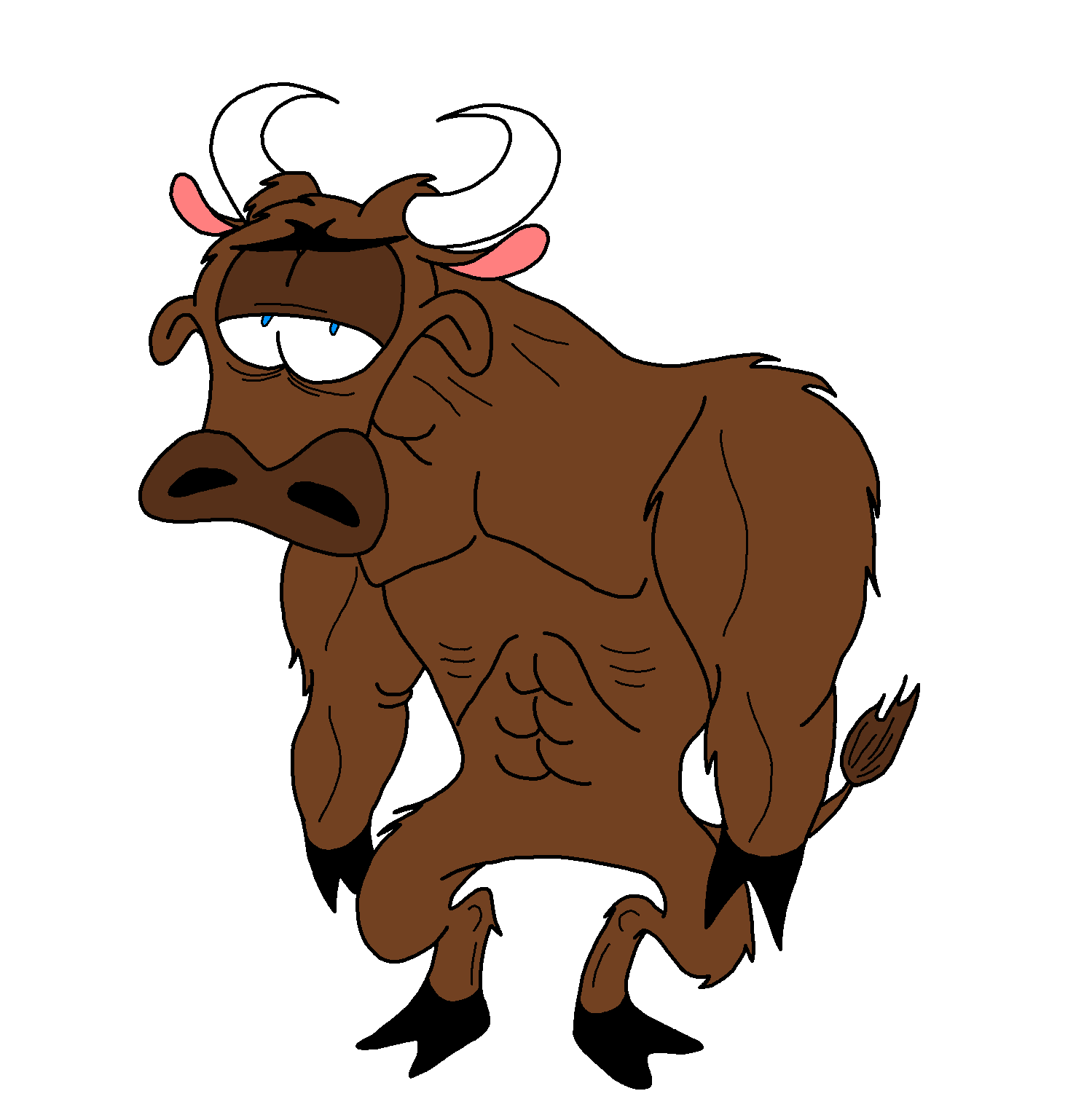 Bull buffalo pencil and. Yak clipart yack