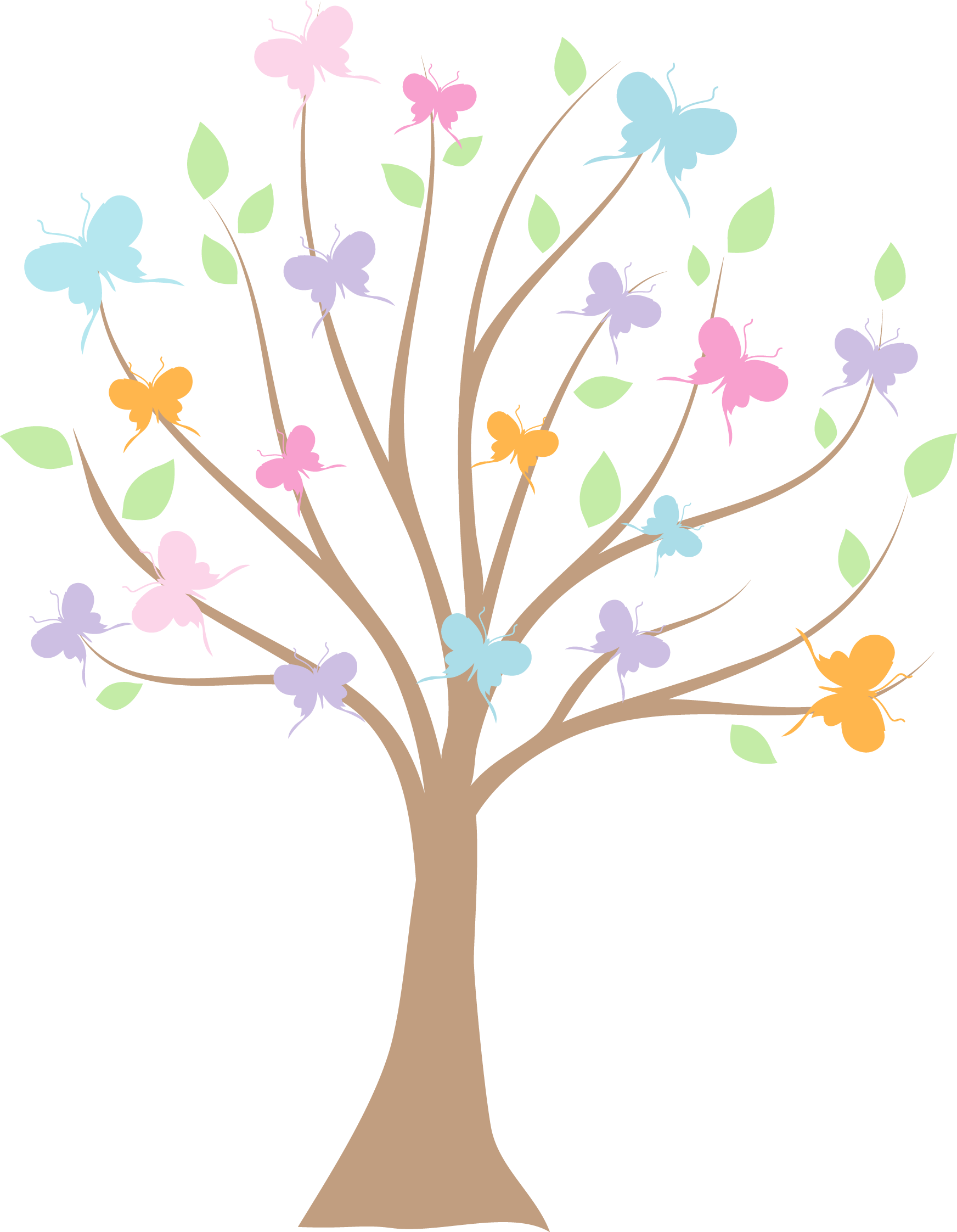 clipart butterfly tree
