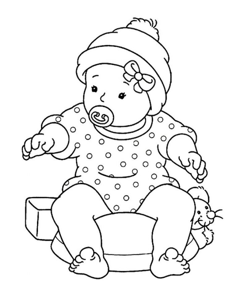 Free printable pages for. Clipart baby coloring