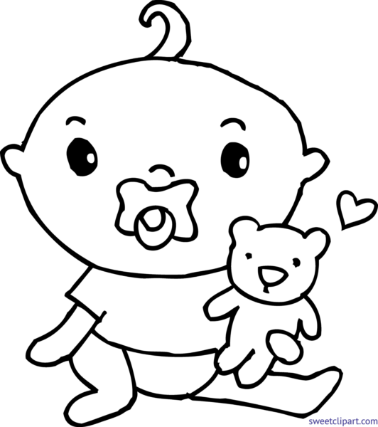 clipart baby coloring