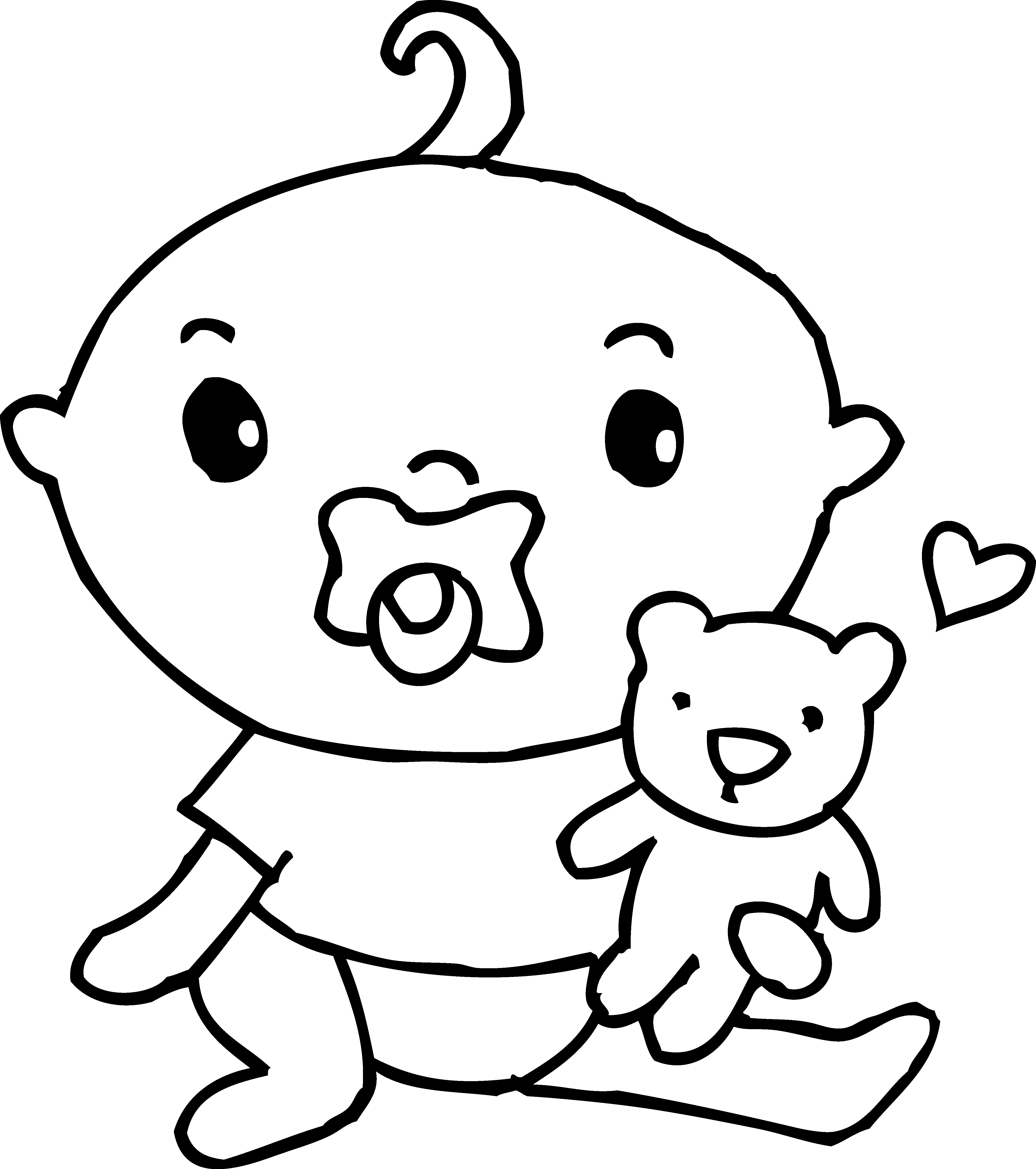 Cute baby boy free. Pacifier clipart coloring page