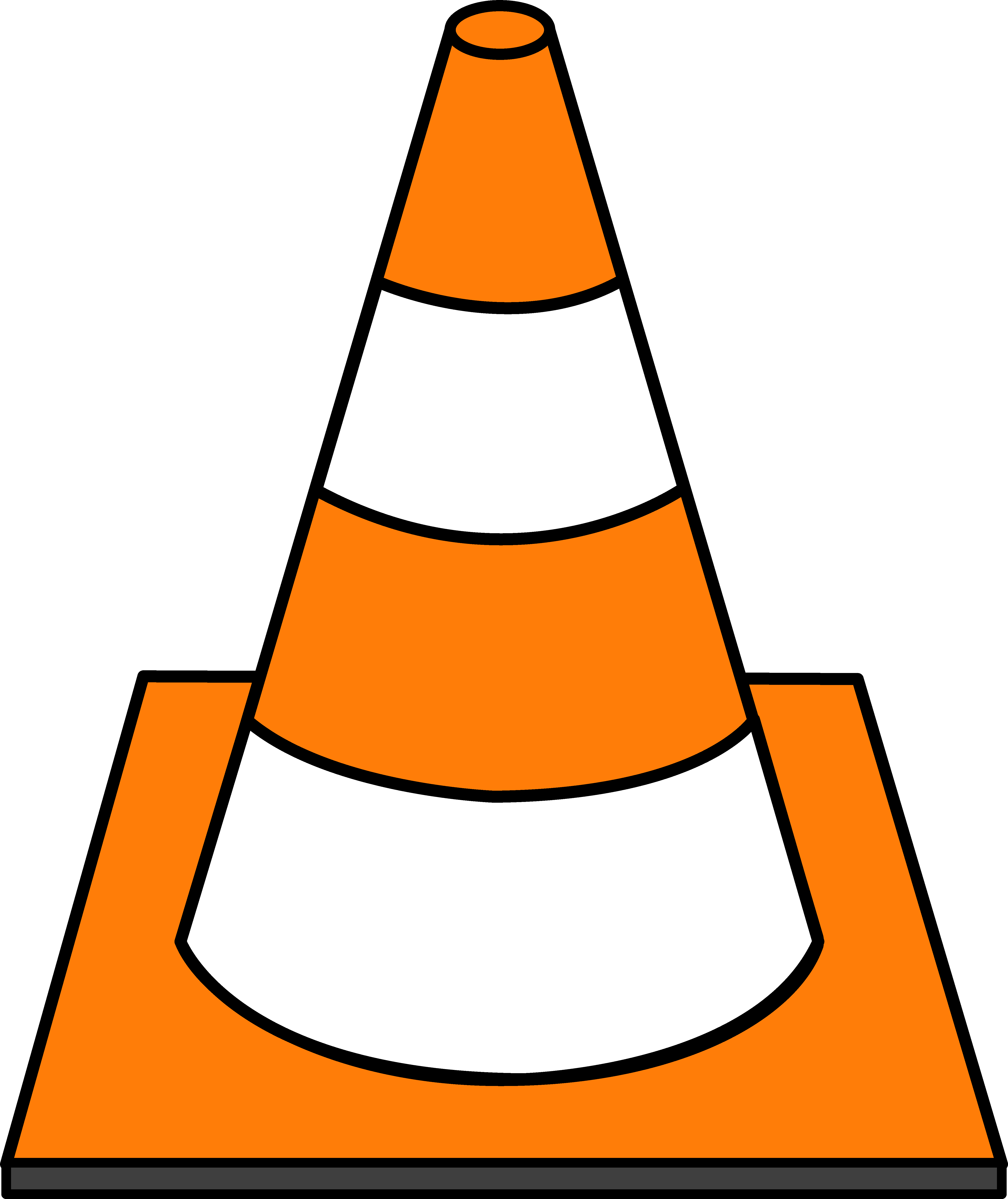 Trail clipart highway. Striped road cone under