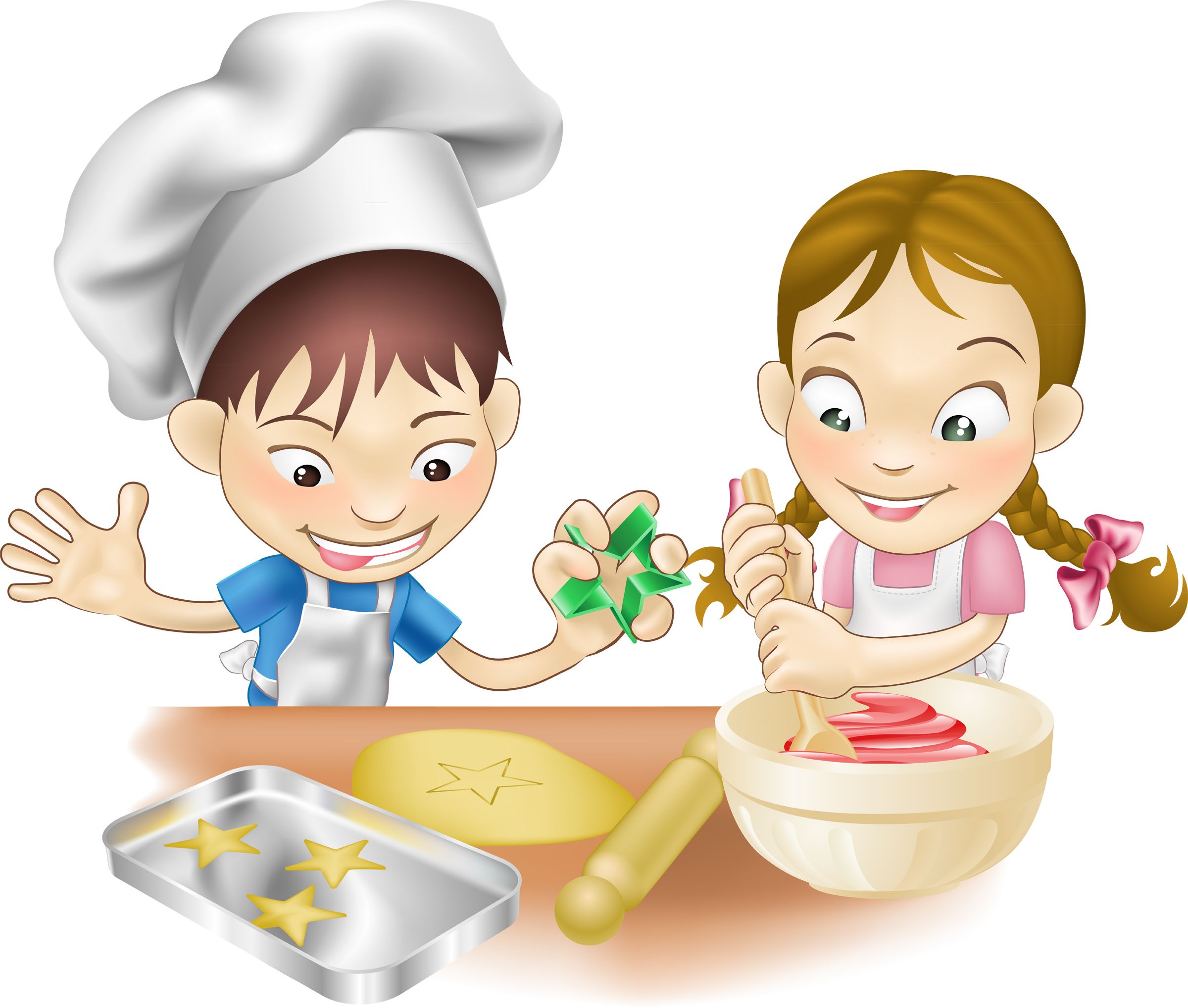 clipart child cooking