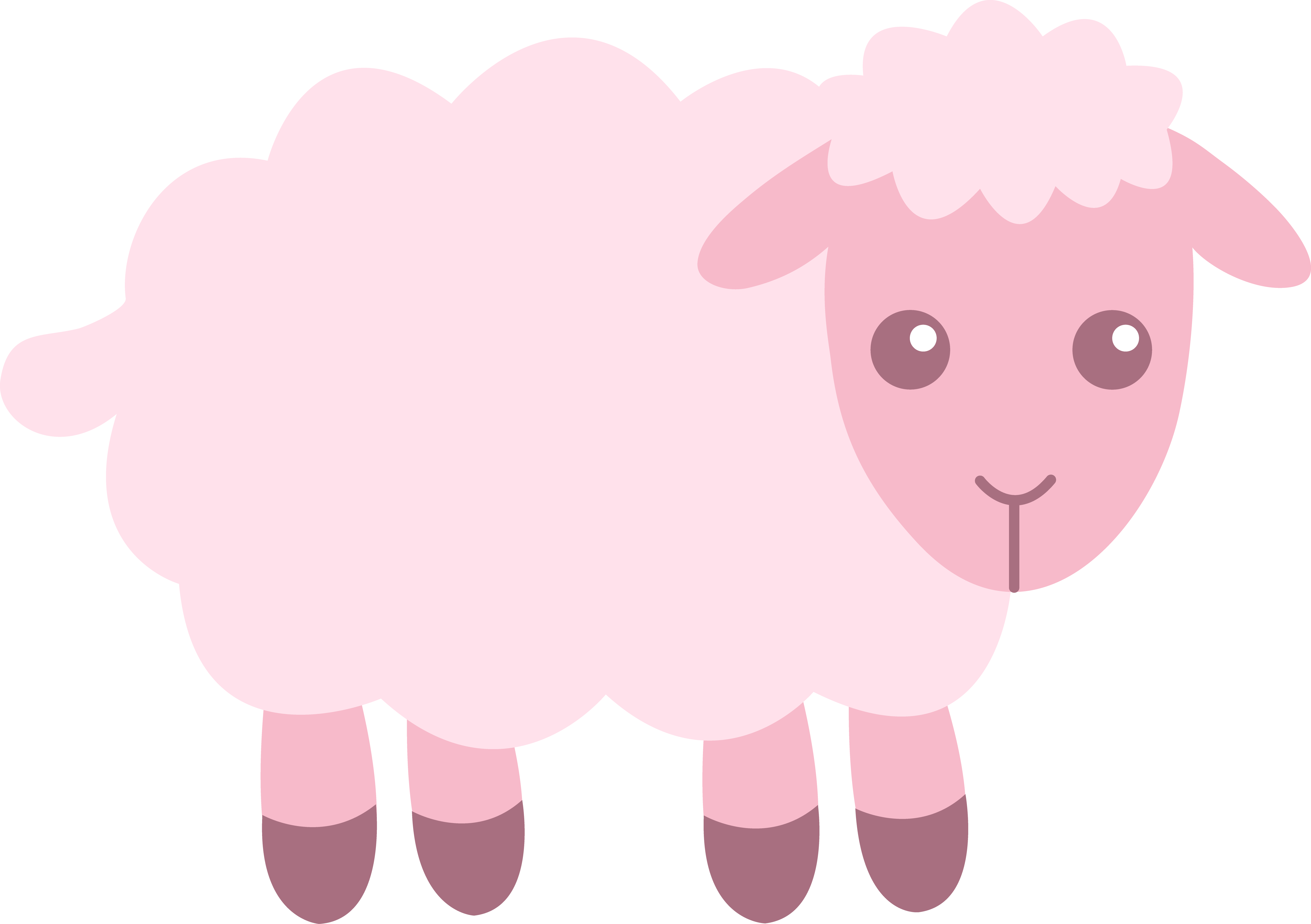 Photo cute pink sheep. Handprint clipart little