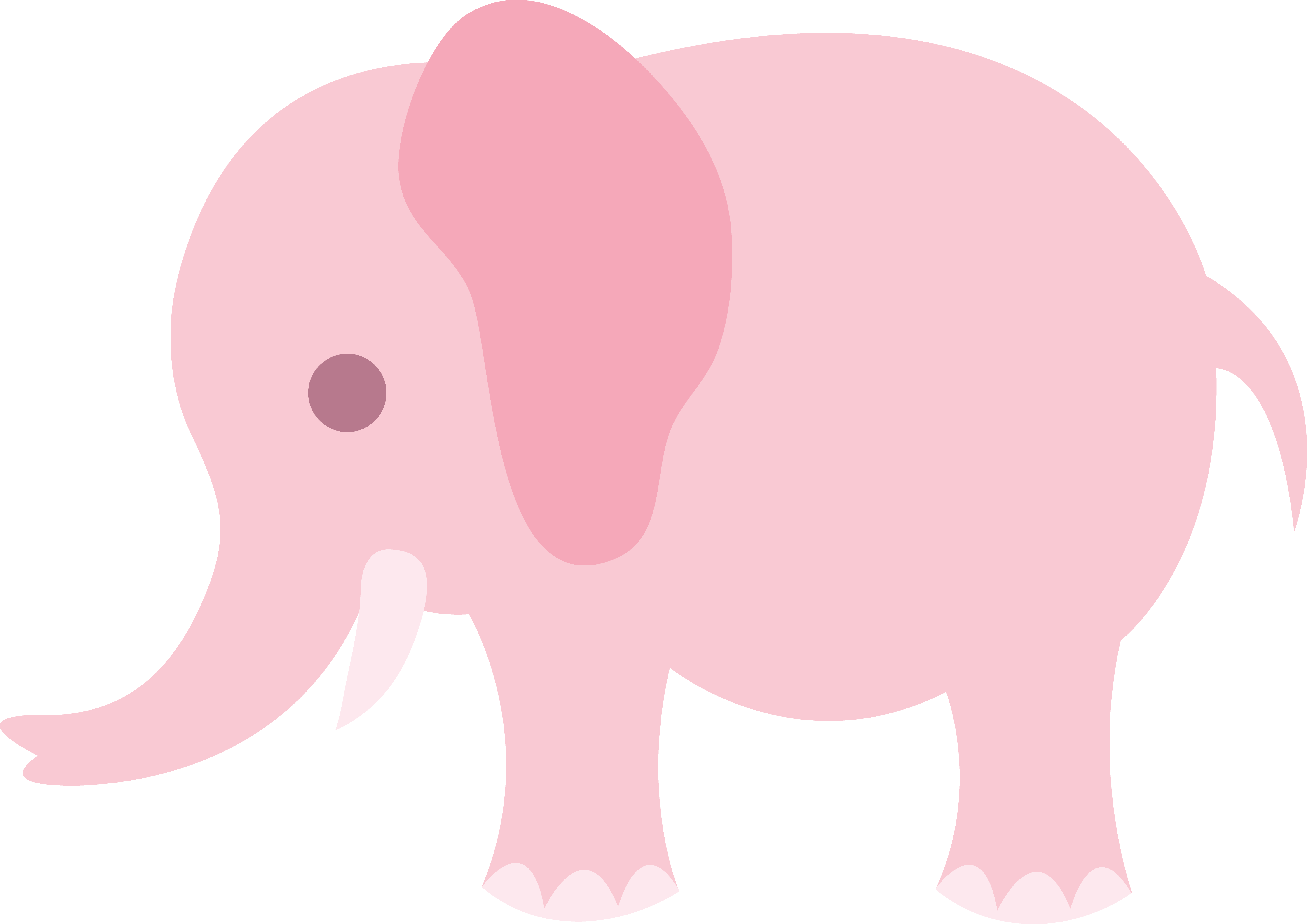 Little pink clip art. Clipart elephant stencil