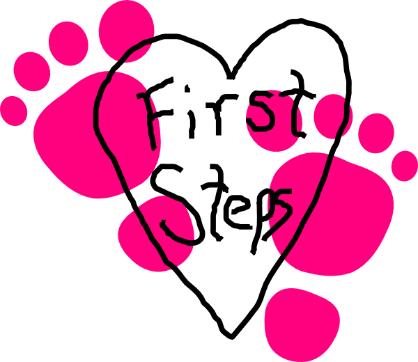 First steps logo clip. Clipart baby heart