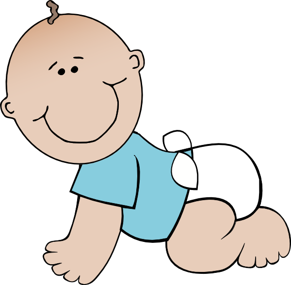 Boy crawling clip art. Young clipart smiley baby