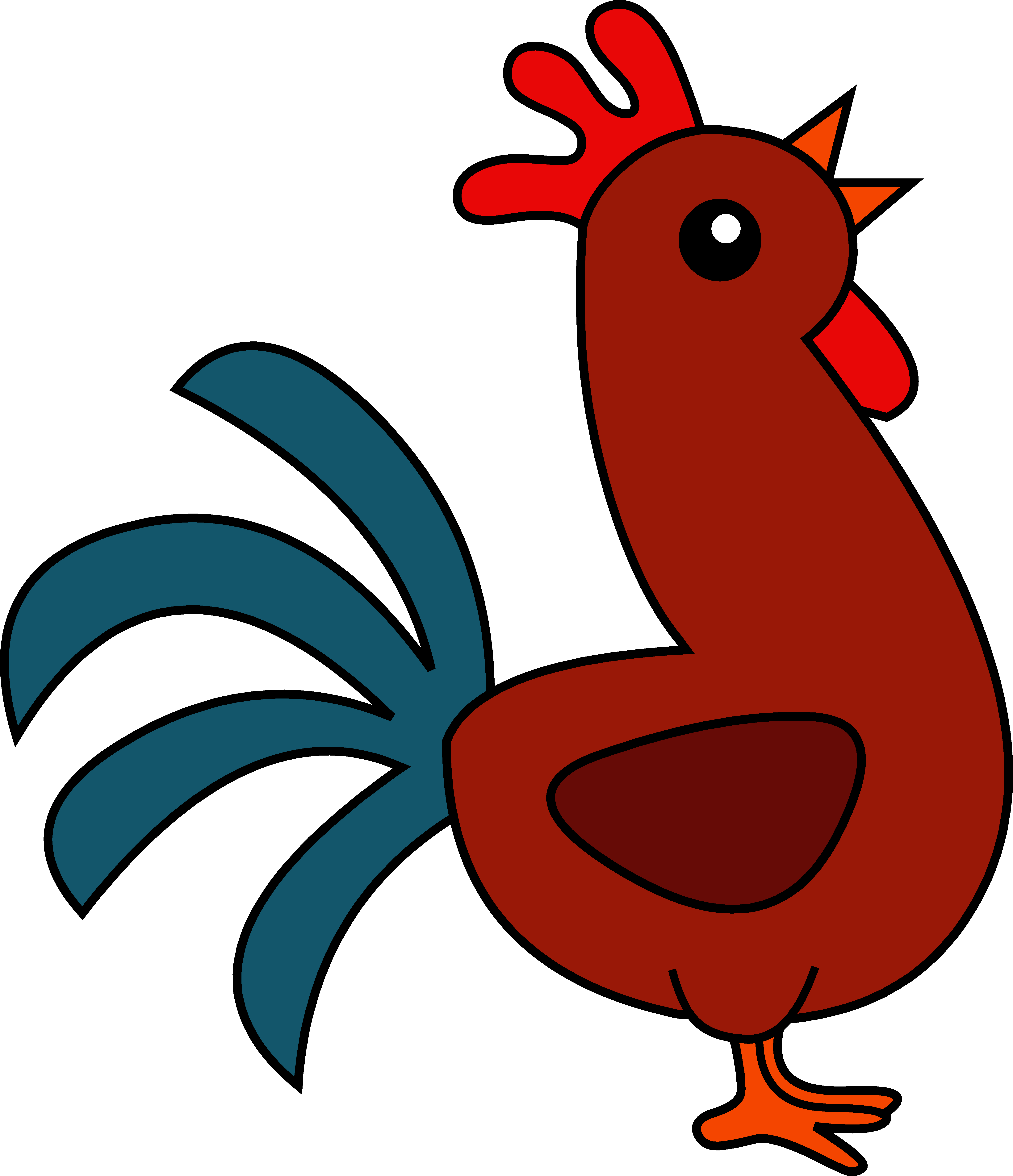 Cute . White clipart rooster