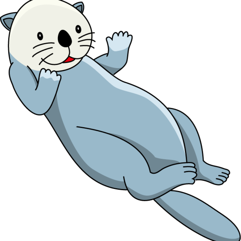 Swimming sea otter