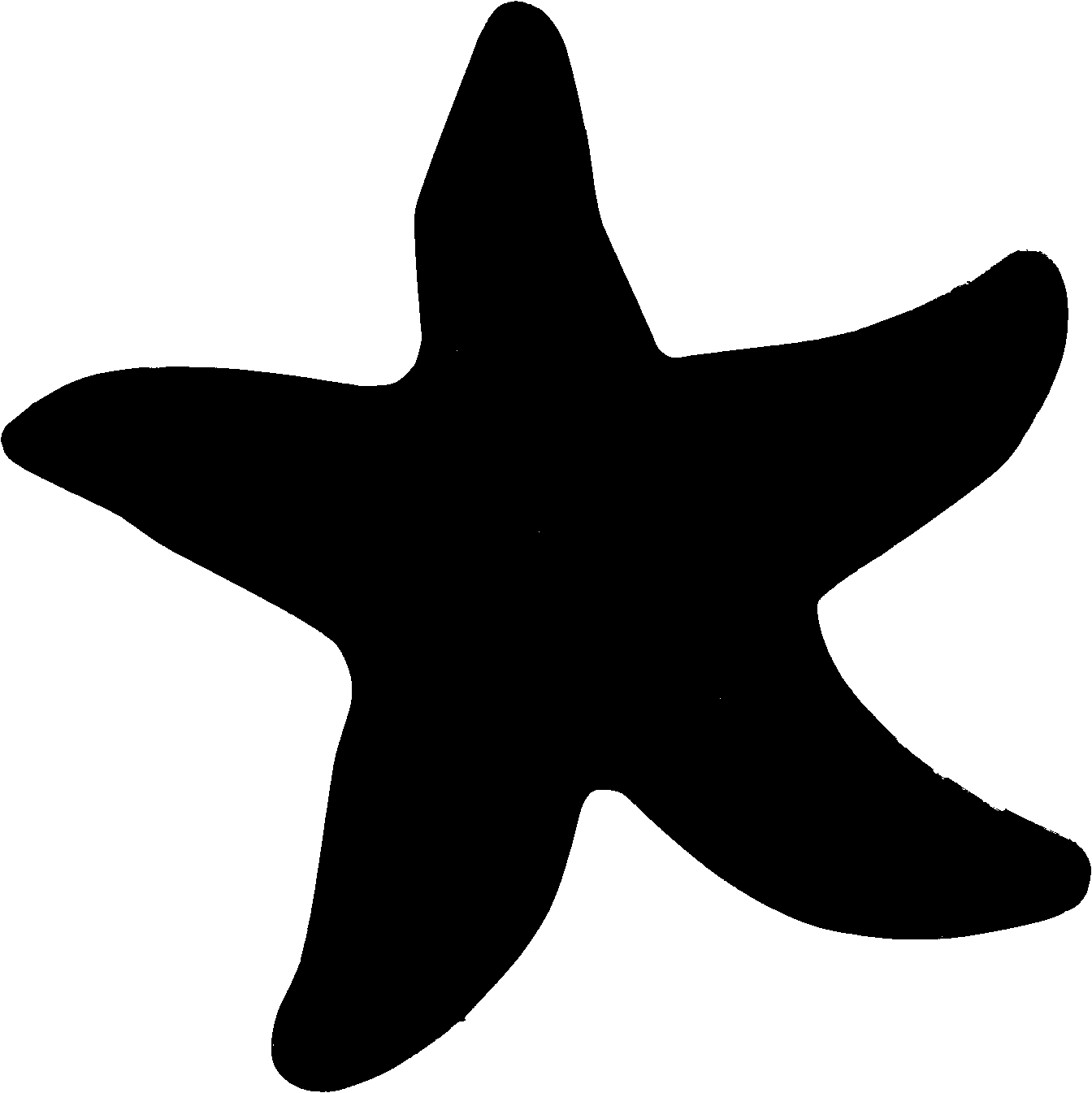 Star fish outline best. Seafood clipart silhouette