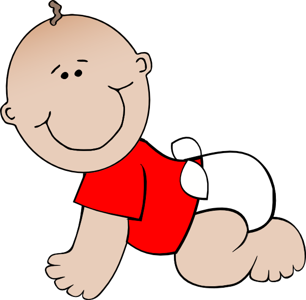 Crawling baby red clip. Geology clipart vector