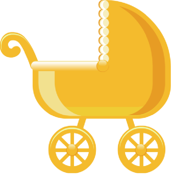 orange clipart baby carriage