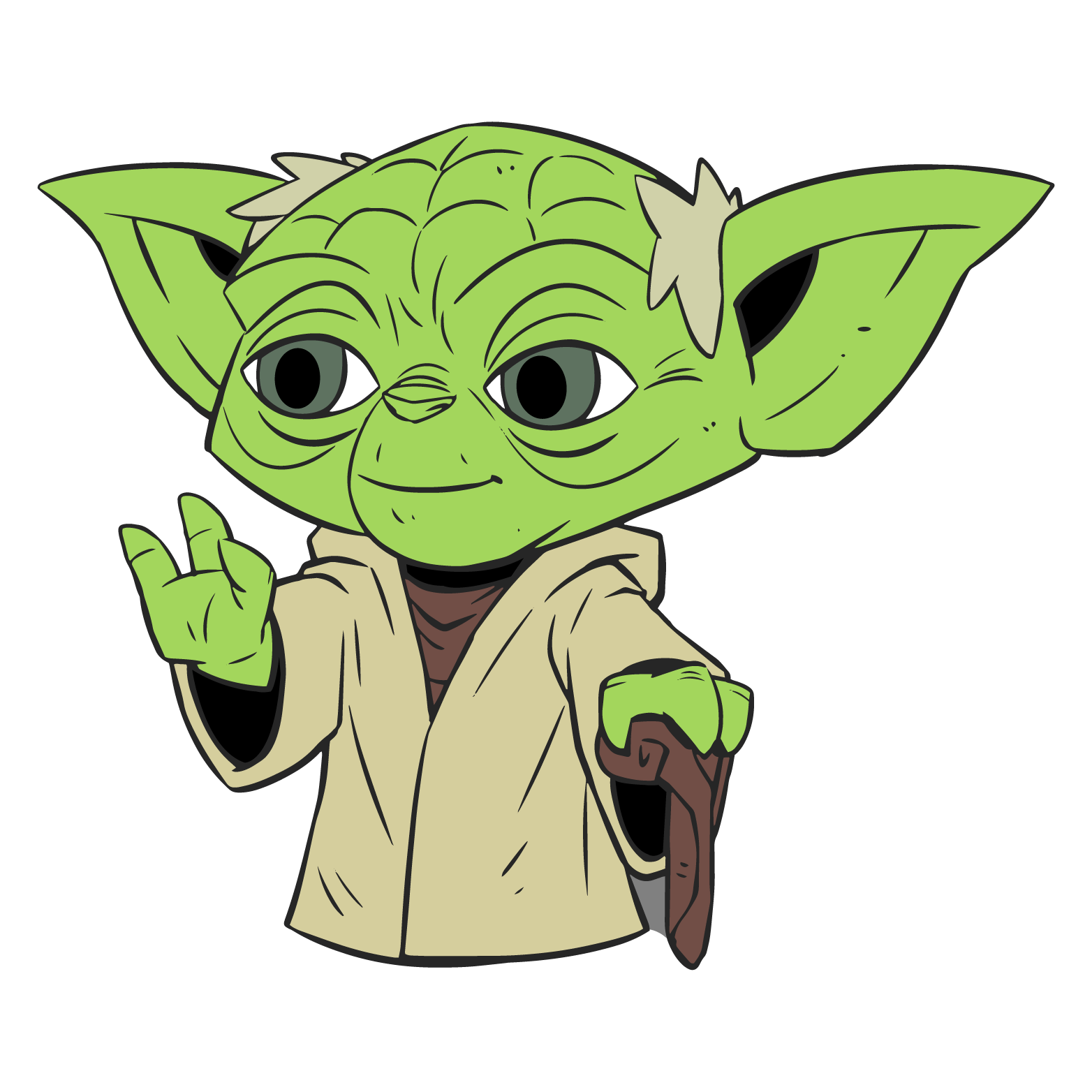 Vector Baby Yoda Clipart Black And White