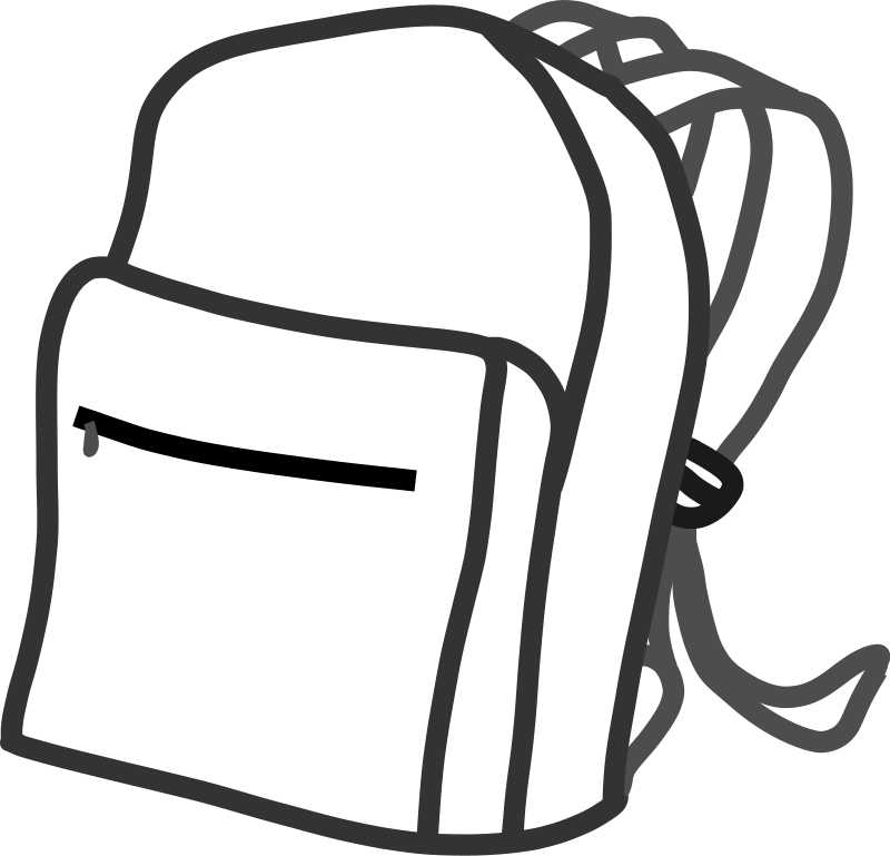 Clipart backpack class object. School outline clip art