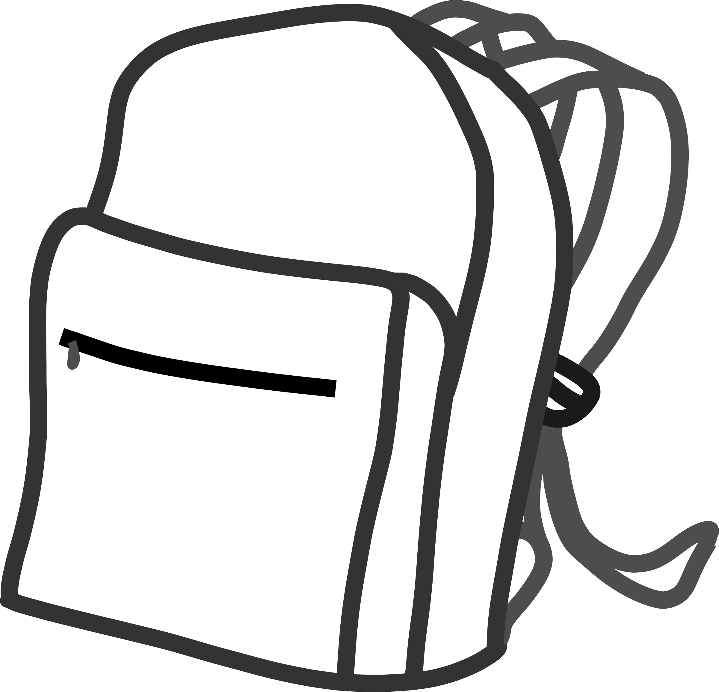 clipart backpack coloring page