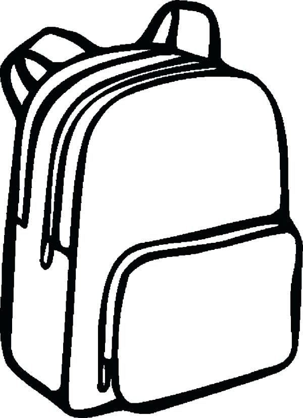 clipart backpack coloring page