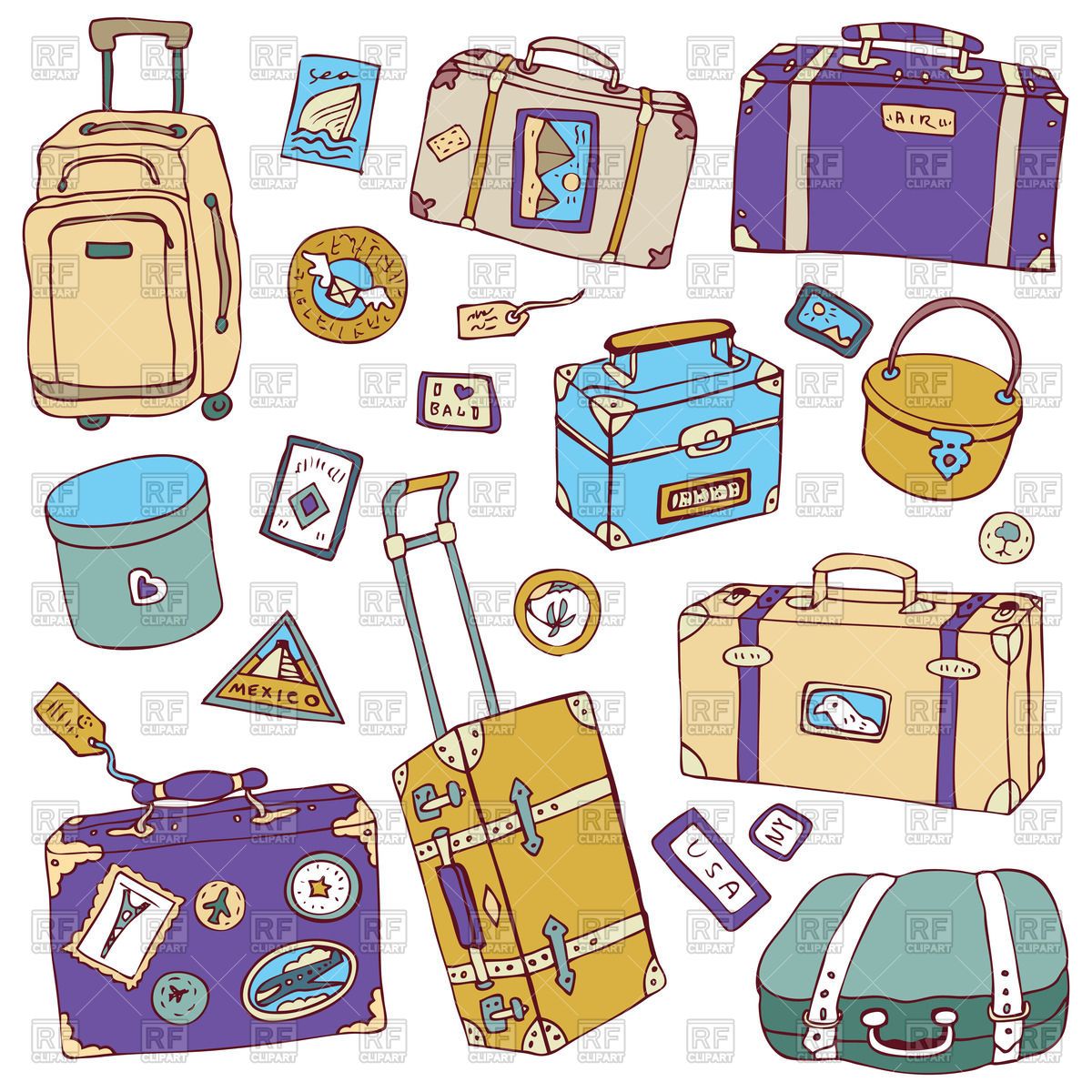 clipart backpack cute luggage