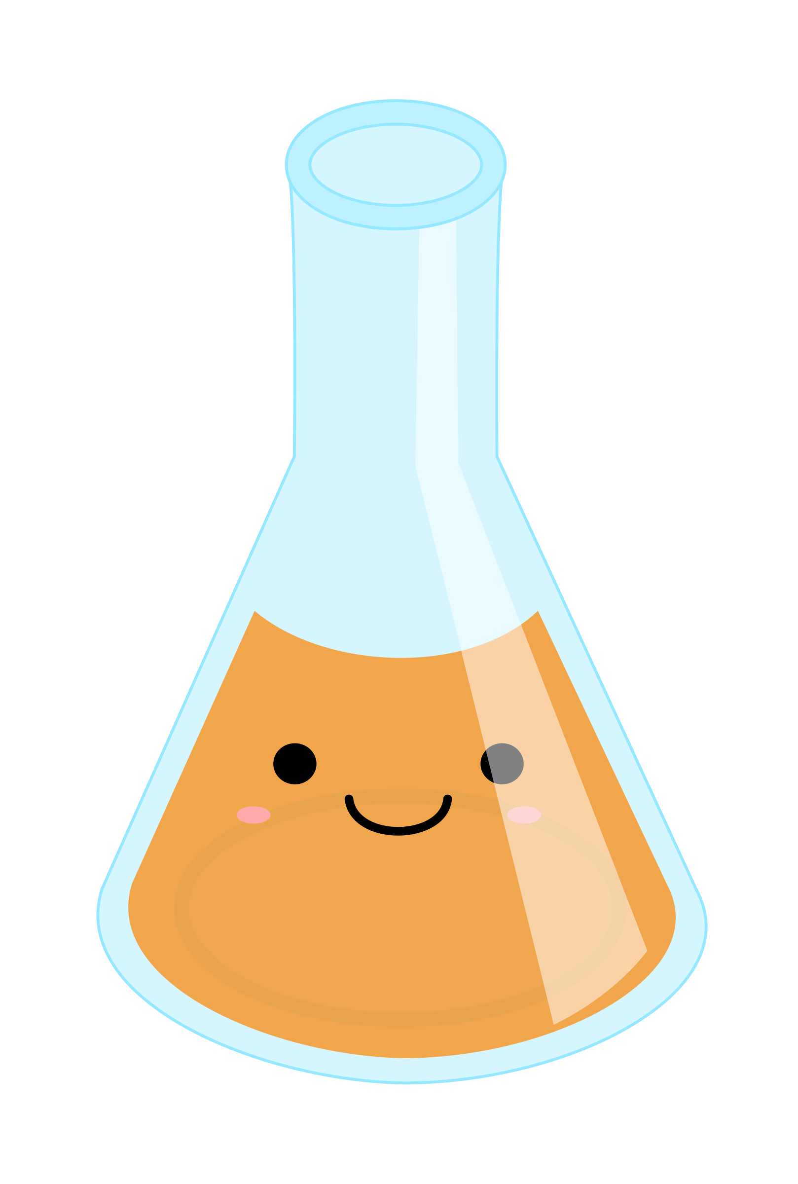 Crayons clipart kawaii. Full erlenmeyer flask by