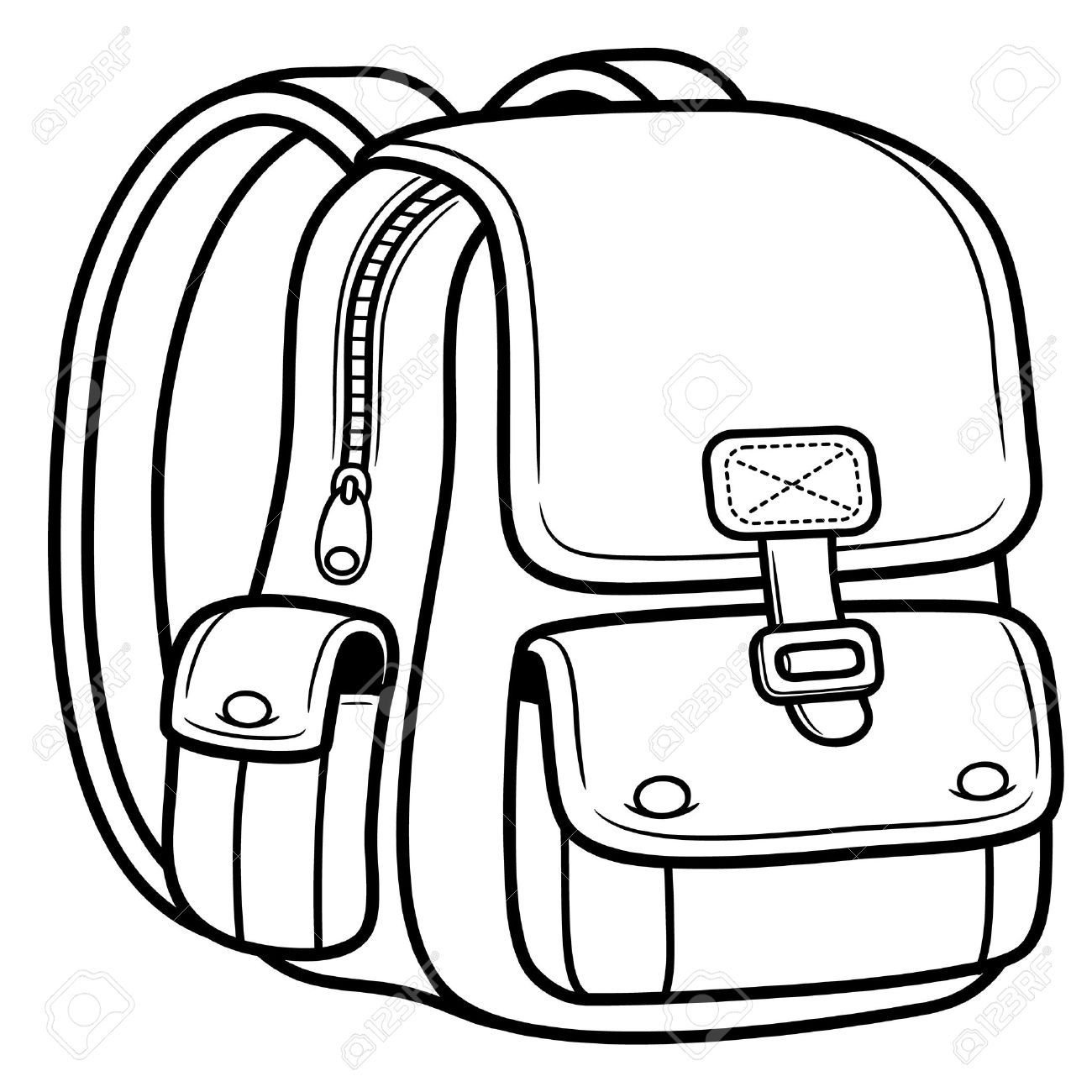 clipart backpack line drawing