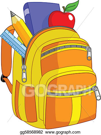 clipart backpack shool