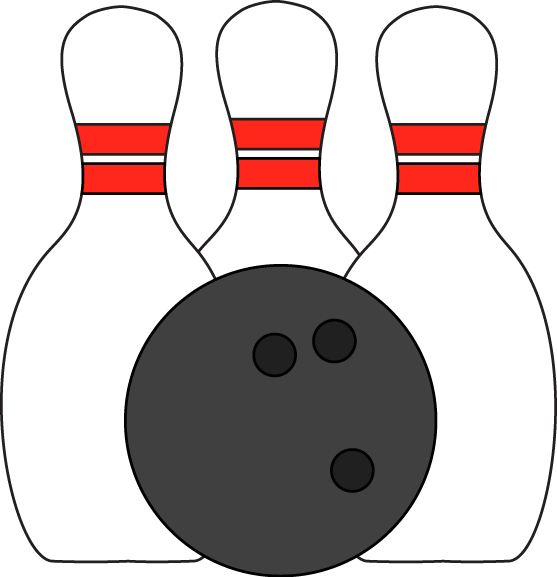 Bowling pins and clip. Free clipart ball