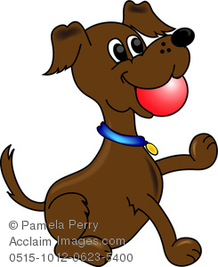 Clip art image of. Dog clipart ball