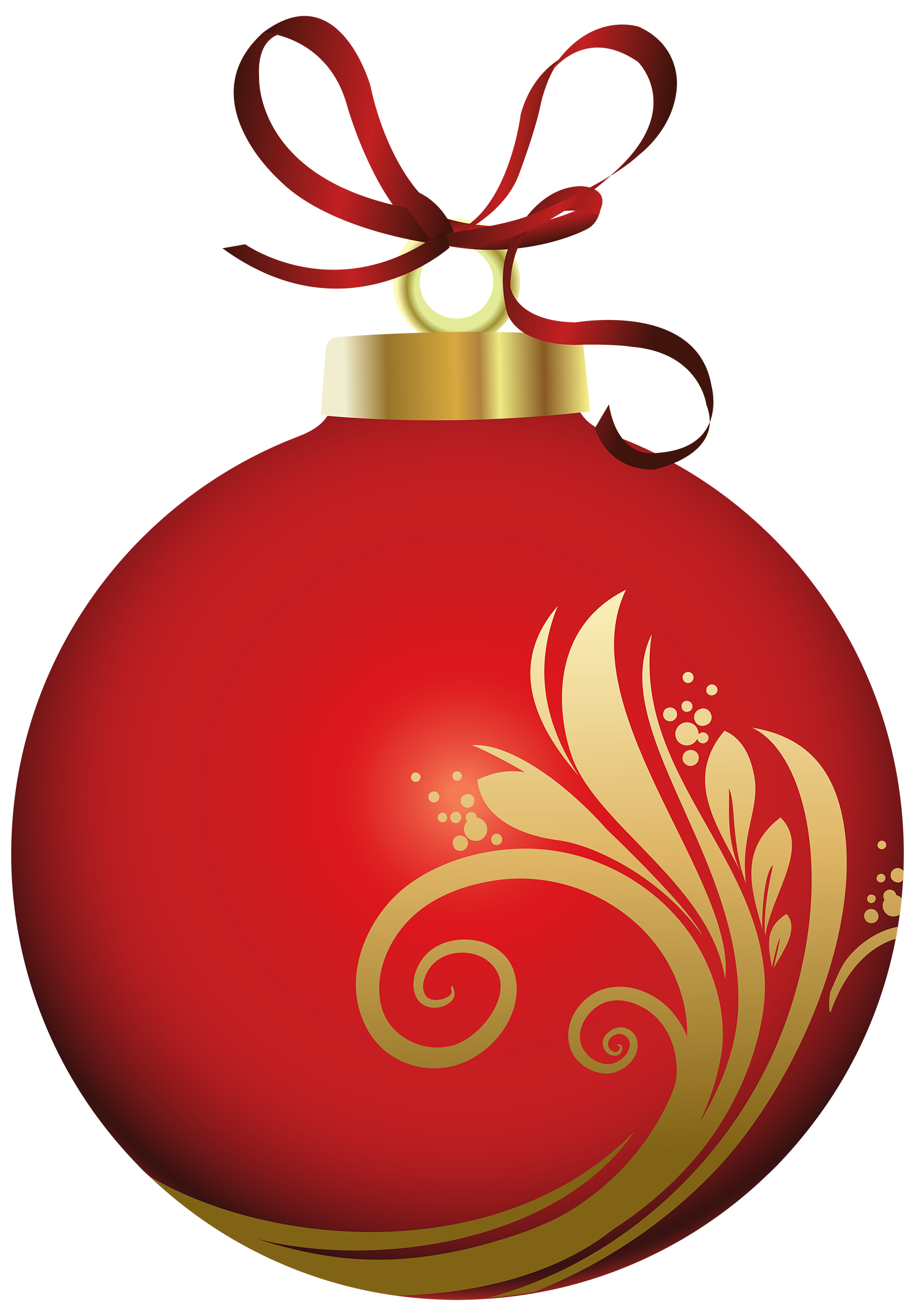 Red christmas ball with. Balls clipart decoration