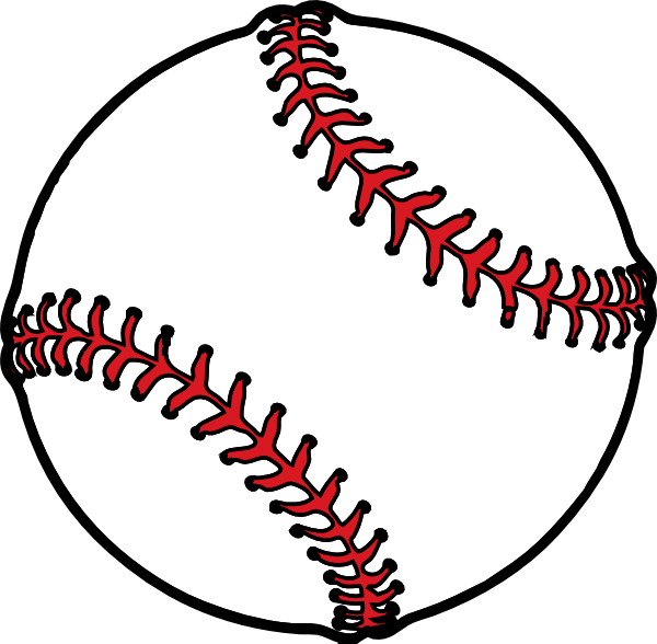 clipart baseball black and white