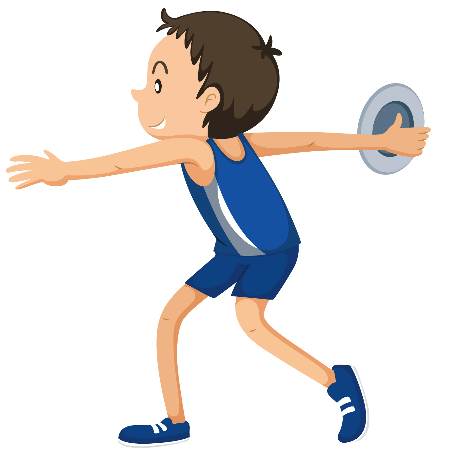 Discus throw athlete clip. Clipart boy sport