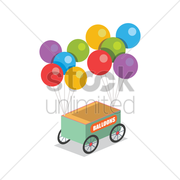 clipart balloon cart