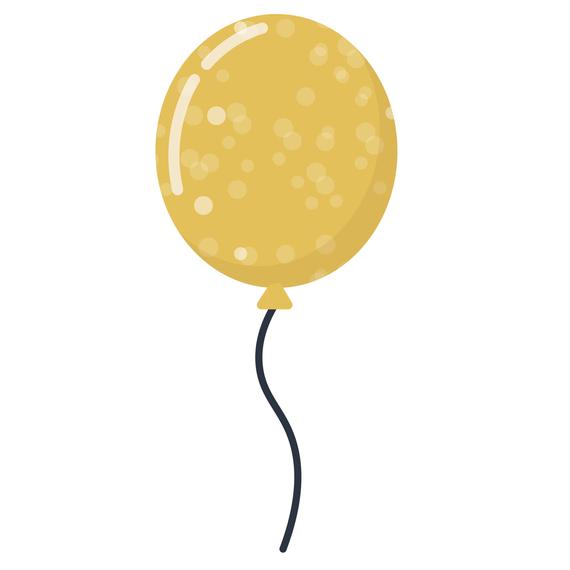 clipart balloon gold glitter
