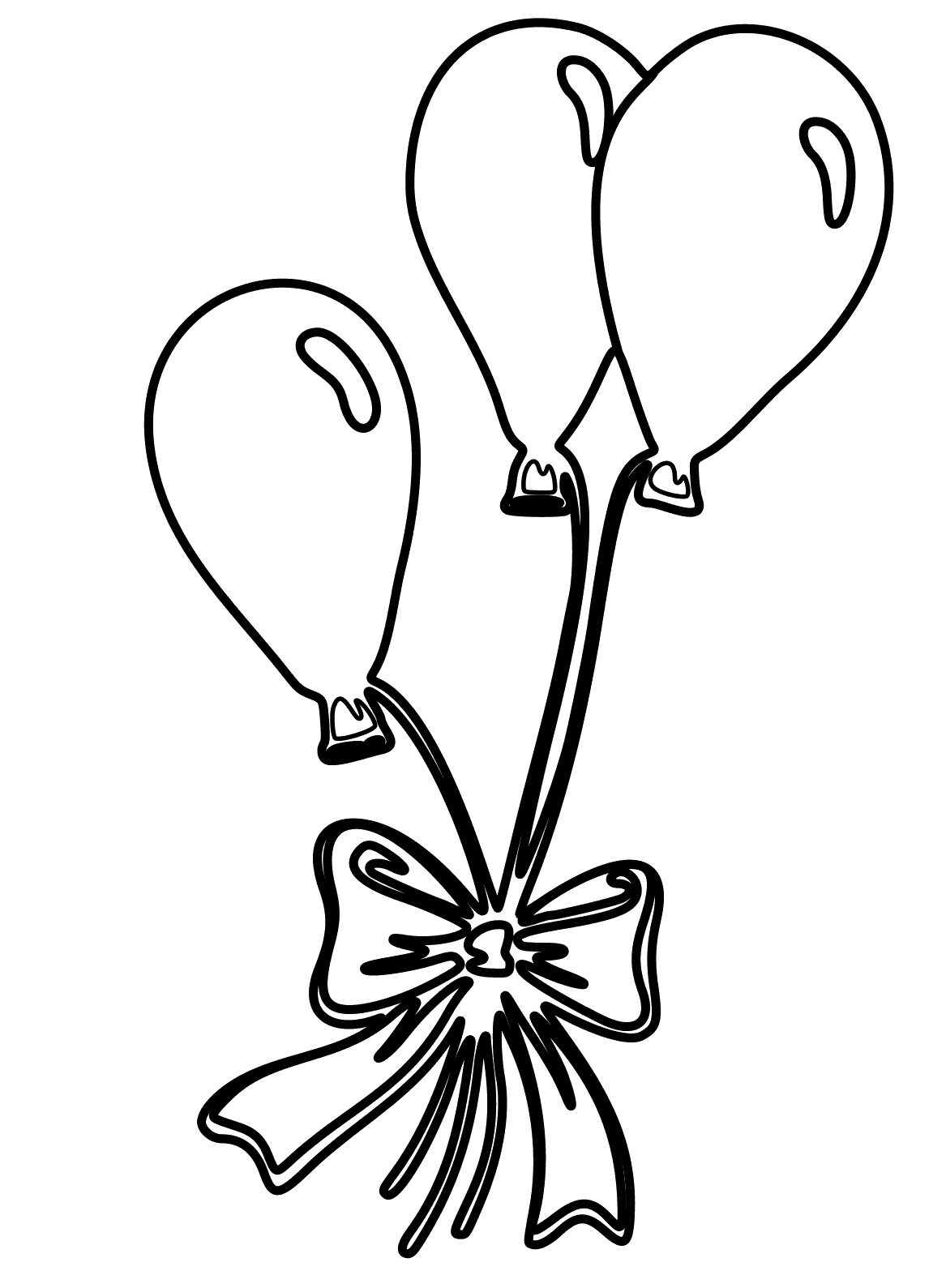 Scale clipart coloring page. Line drawing of balloons
