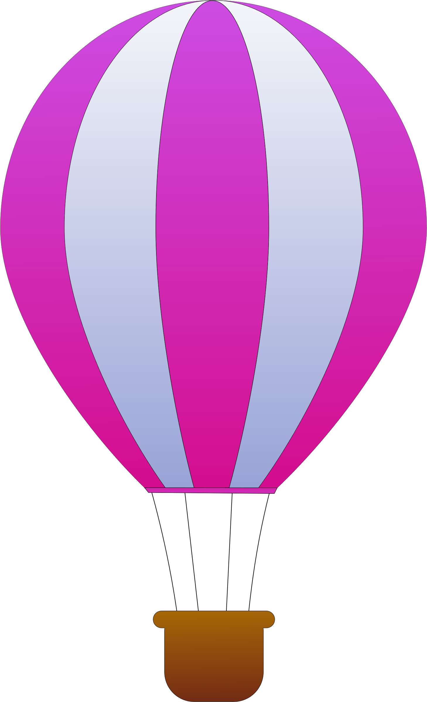 Vertical striped hot air. Number 3 clipart small