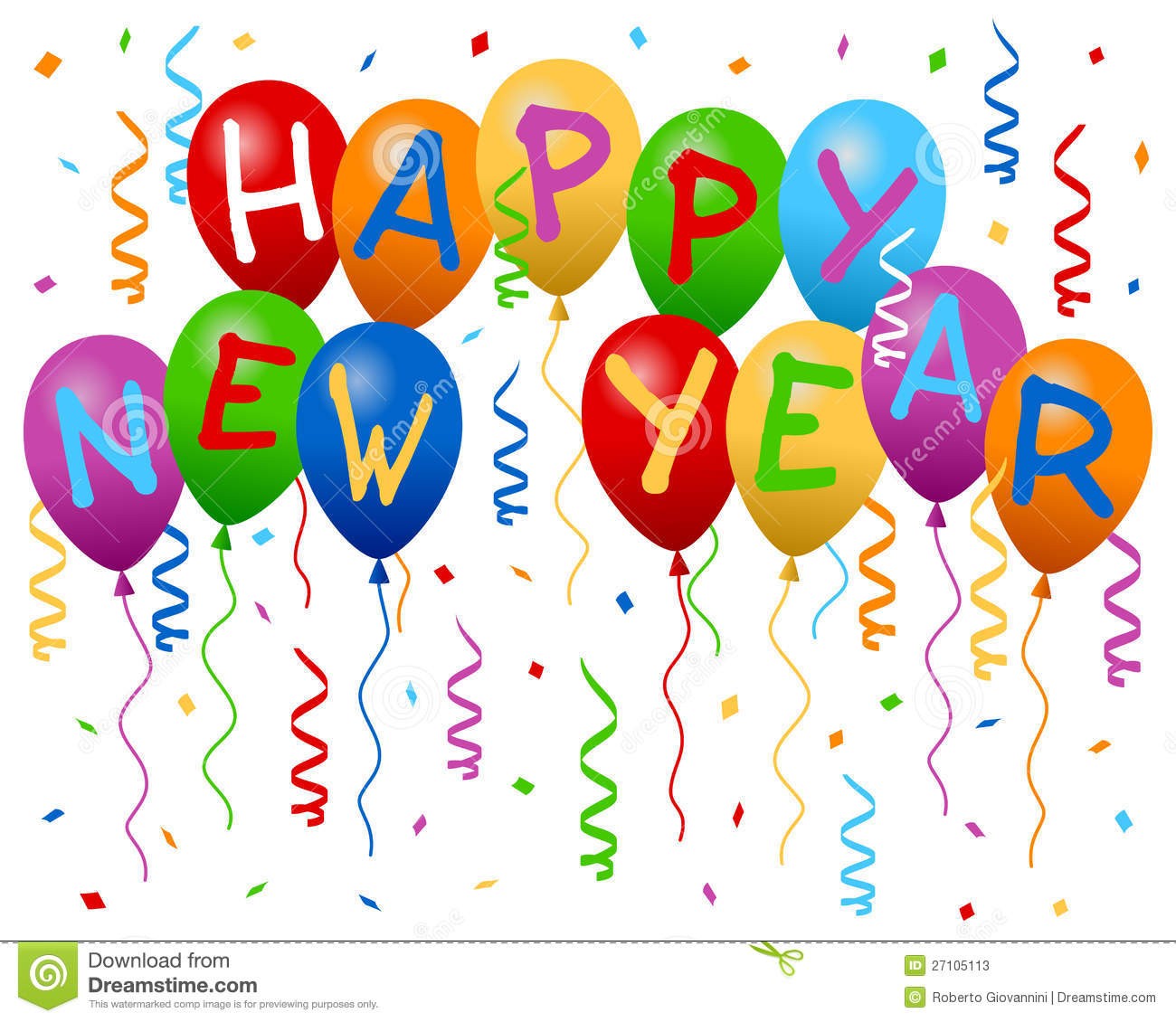 clipart balloon new year