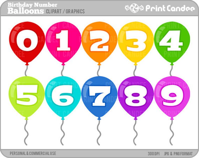 clipart balloon number